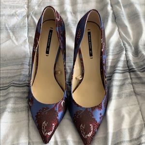 Zara blue and red heels